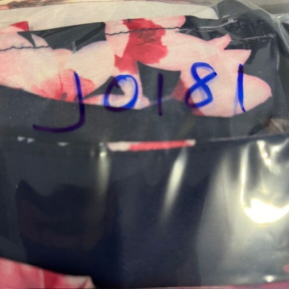 PROMGIRL Formal Maxi Skirt Lined Navy Floral Print Side Zipper Size Medium - Picture 11 of 11